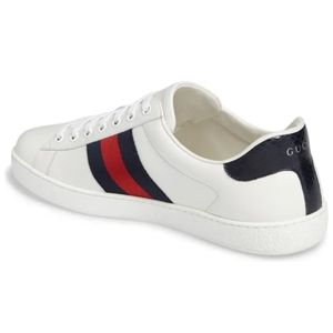 Gucci Ace clean web striped sneaker, White, 11.5